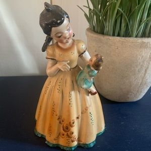 Vintage Occupied Japan Girl with Doll Figurine Statue Hand painted Beautiful!